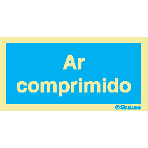 Sinal Rectangular Azul indicação de Ar Comprimido