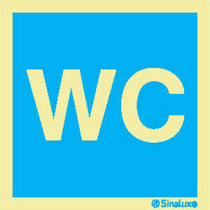 Sinal Quadrado Azul Indicação de WC