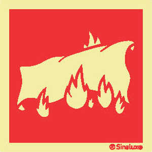 Sinal Quadrado Vermelho Fotoluminescente Manta Apaga-fogos